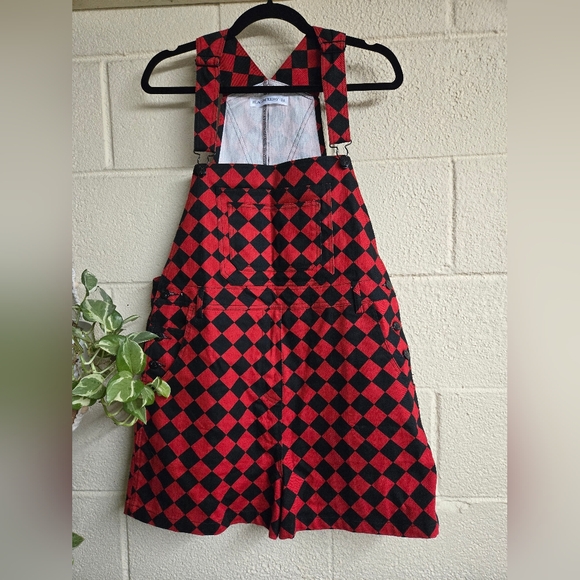 Red & Black Check Short Overalls AUS 14 - Picture 5 of 6